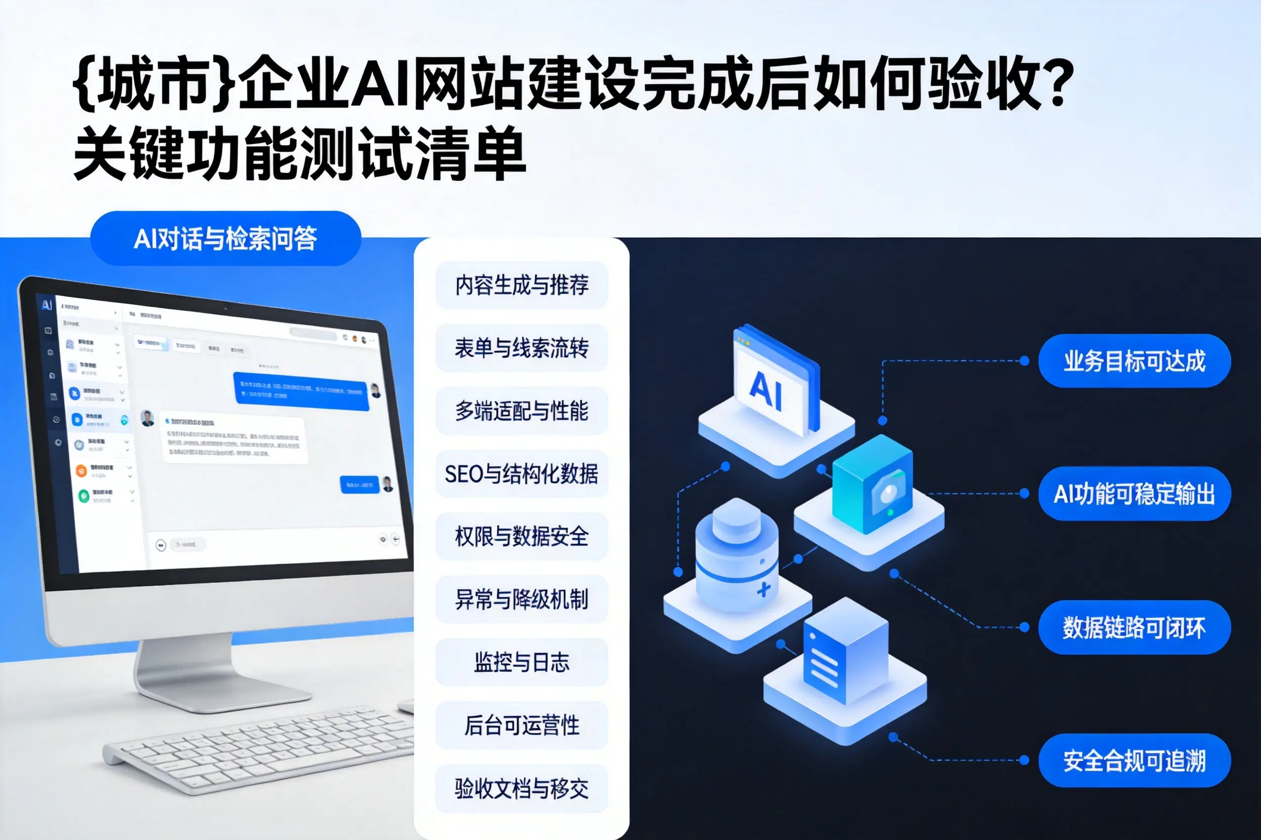 宁德企业AI网站建设完成后如何验收？关键功能测试清单