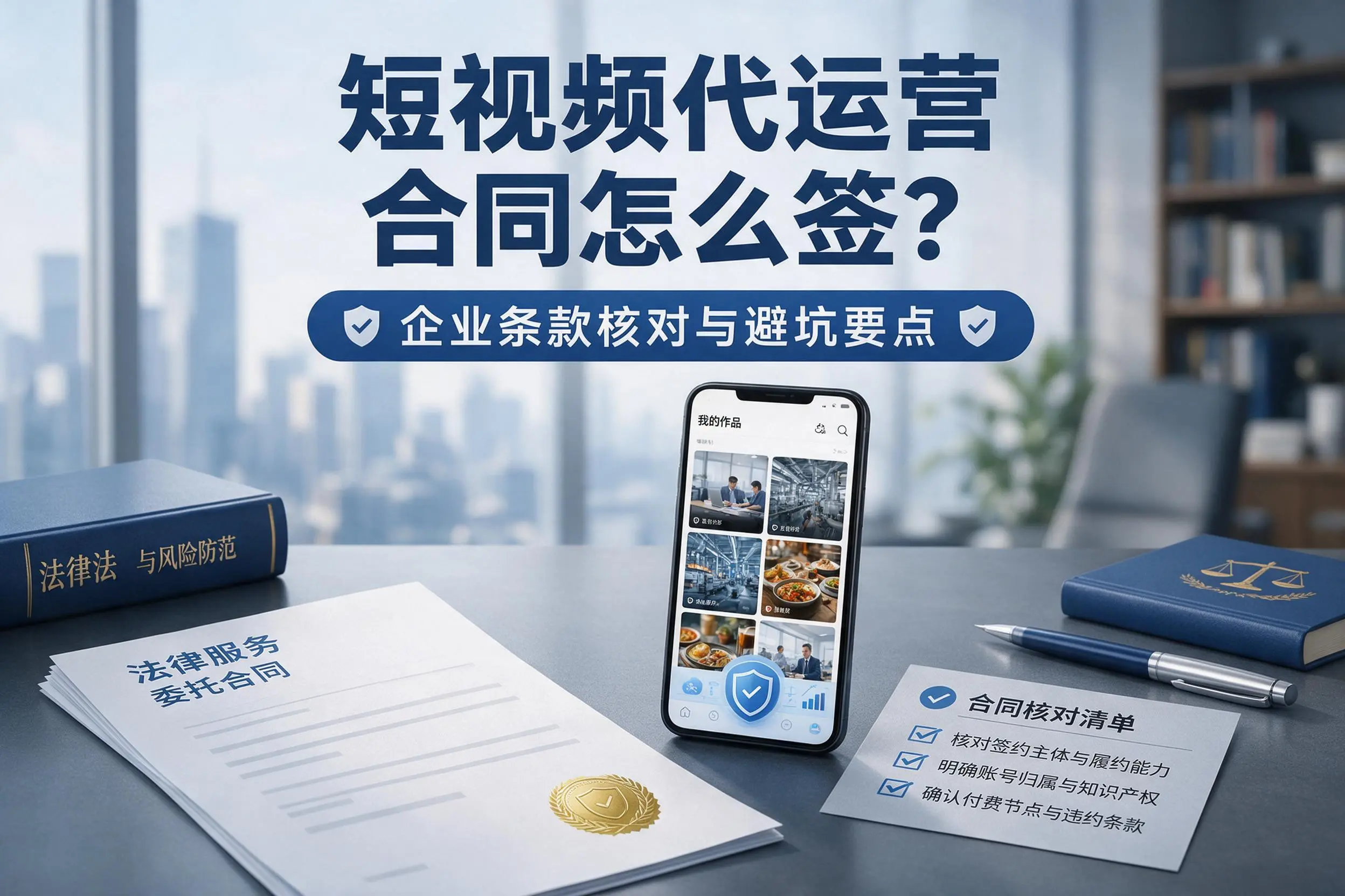 短视频代运营合同怎么签？宁德企业条款核对与避坑要点