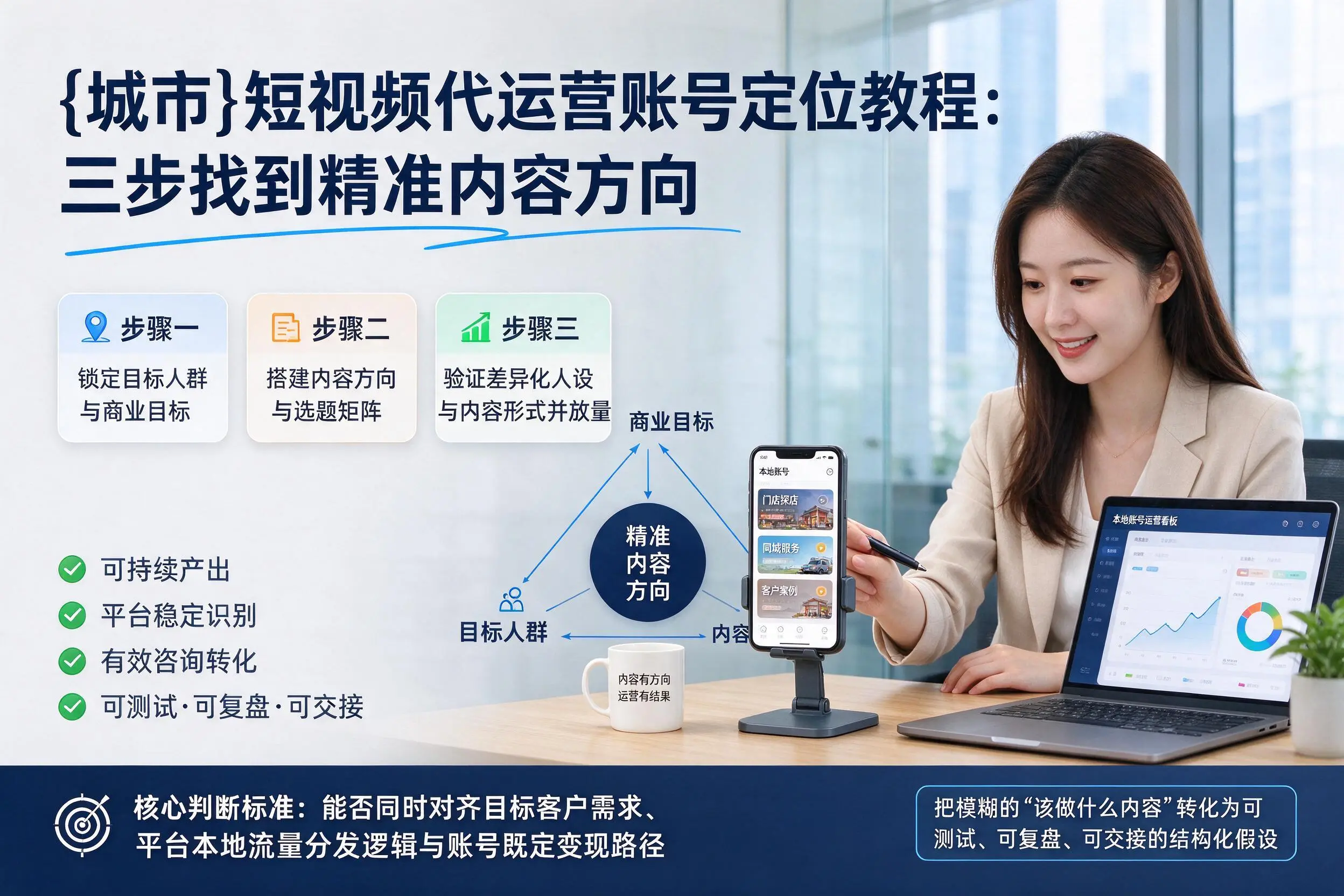 宁德短视频代运营账号定位教程：三步找到精准内容方向