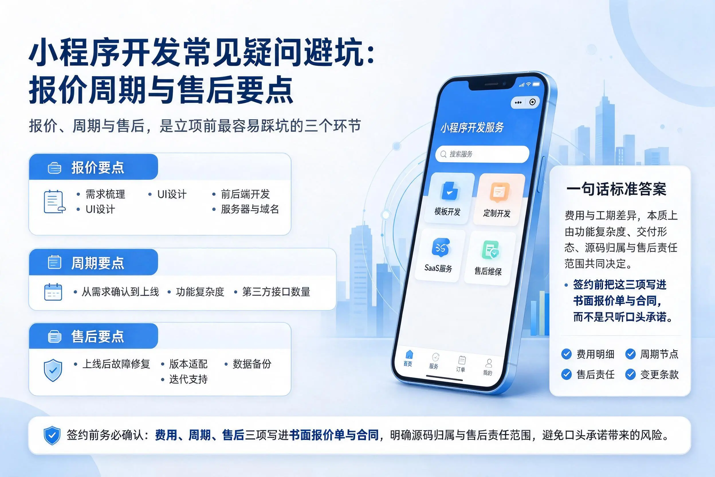 宁德小程序开发常见疑问避坑：报价周期与售后要点