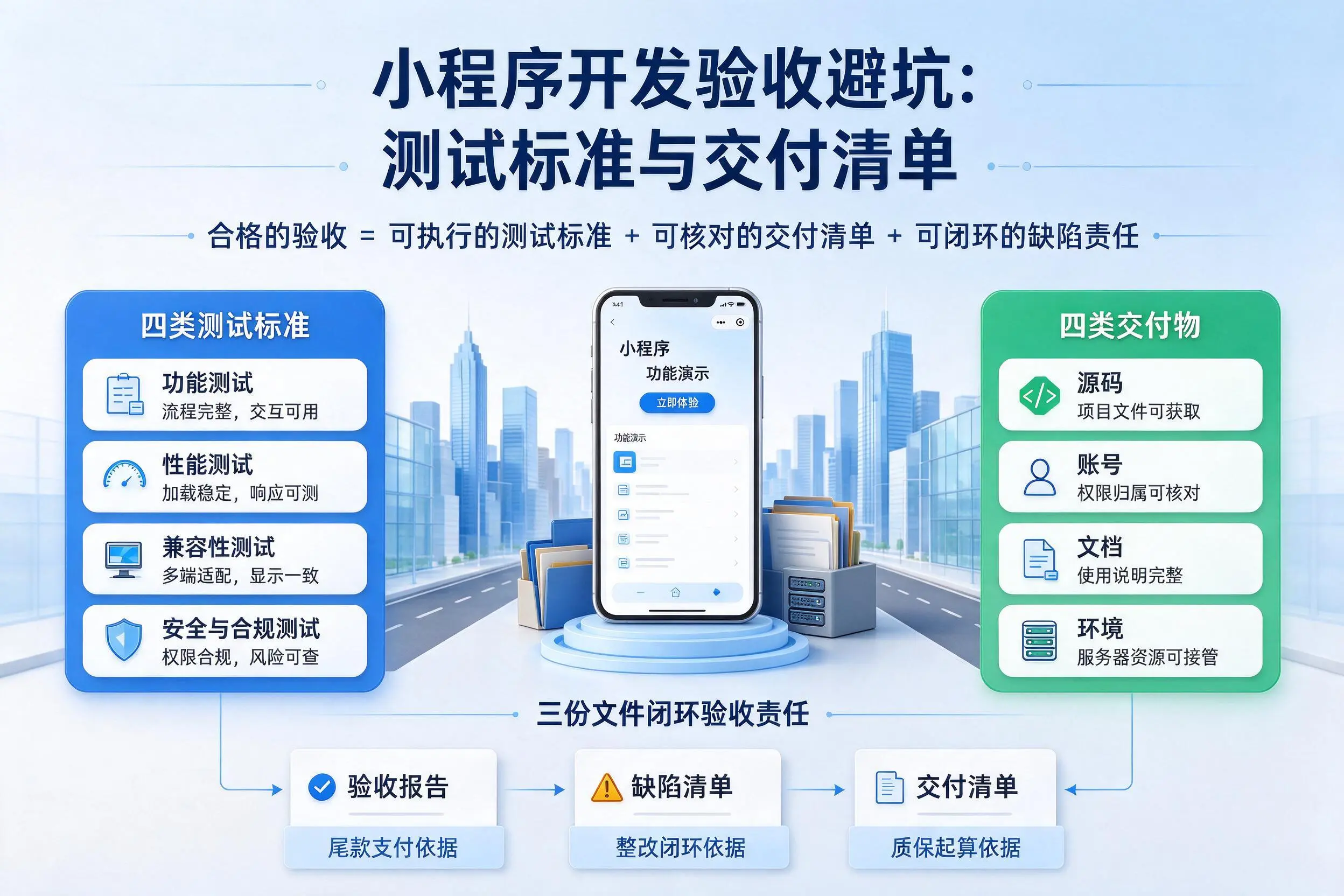 宁德小程序开发验收避坑:测试标准与交付清单