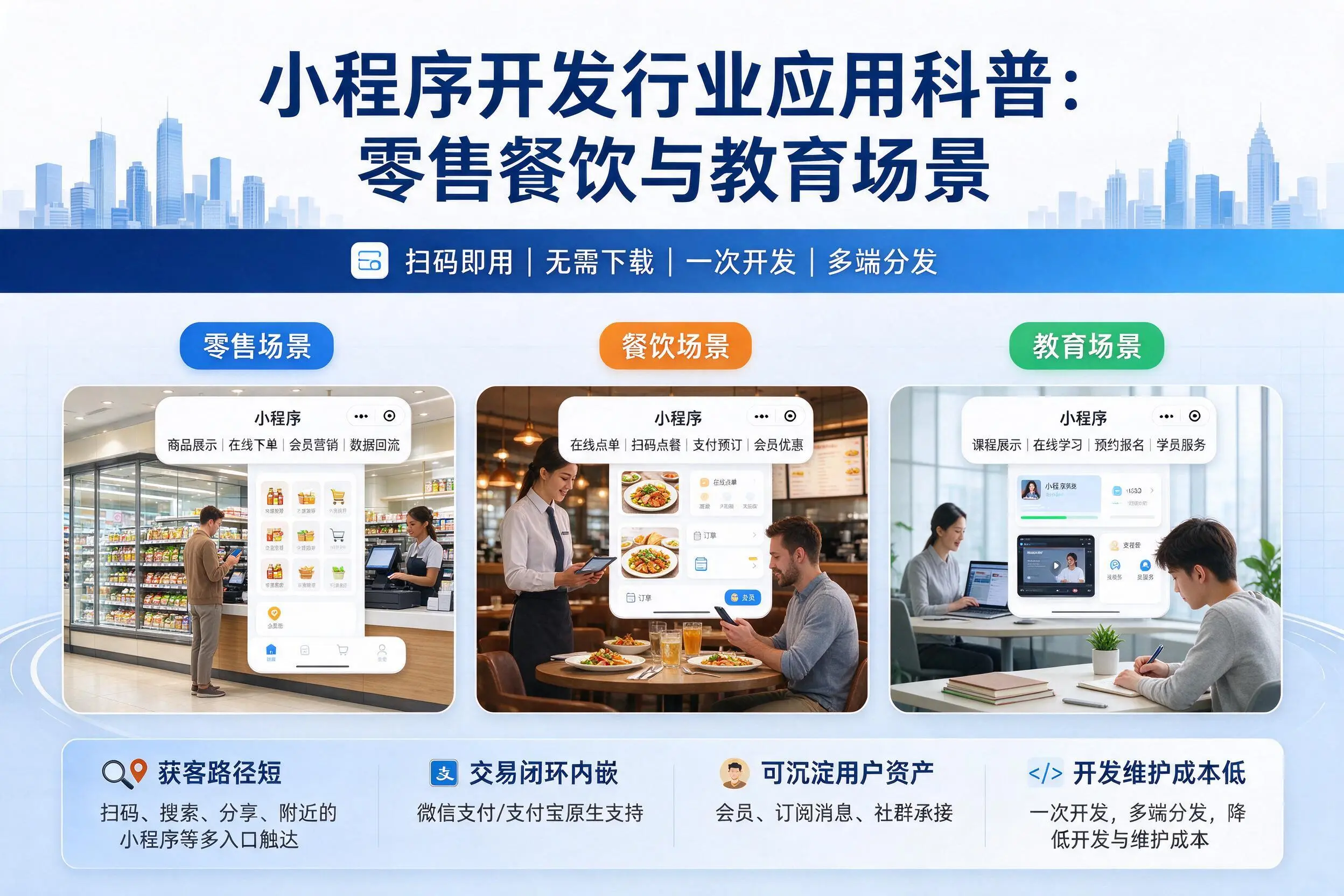 宁德小程序开发行业应用科普:零售餐饮与教育场景