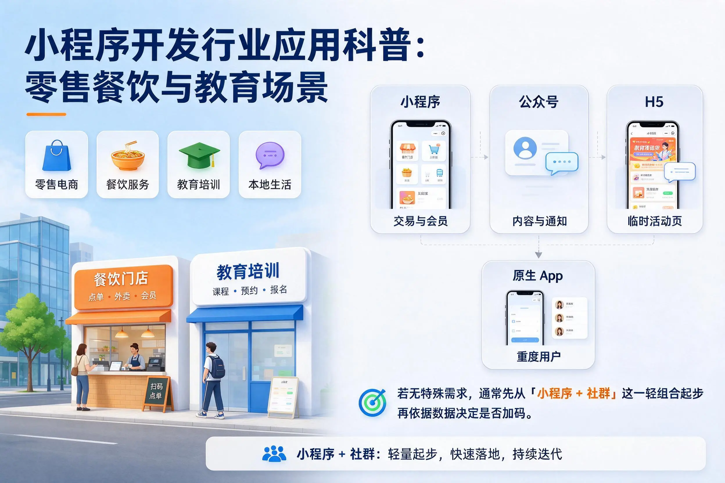 宁德小程序开发行业应用科普:零售餐饮与教育场景