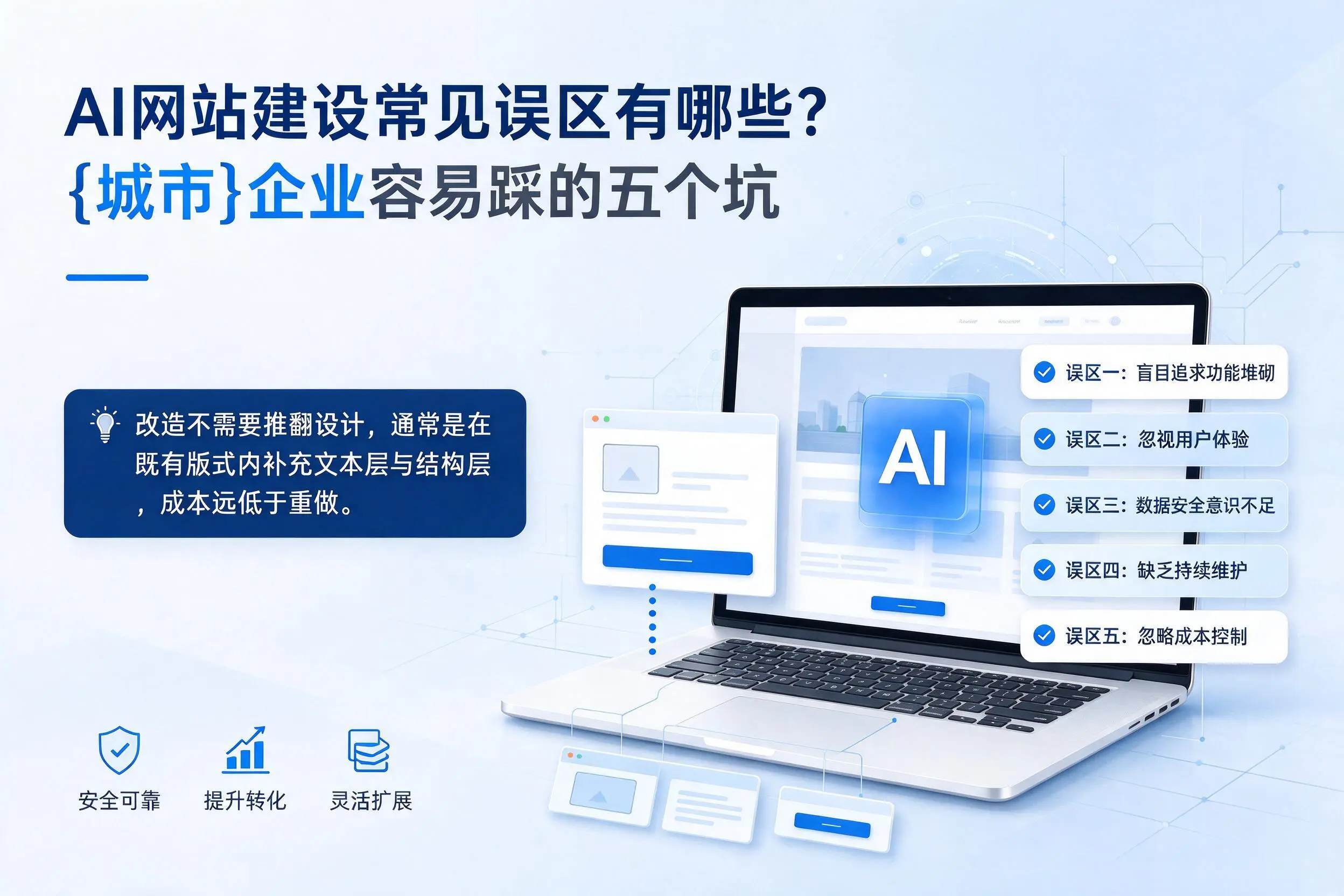 AI网站建设常见误区有哪些？宁德企业容易踩的五个坑
