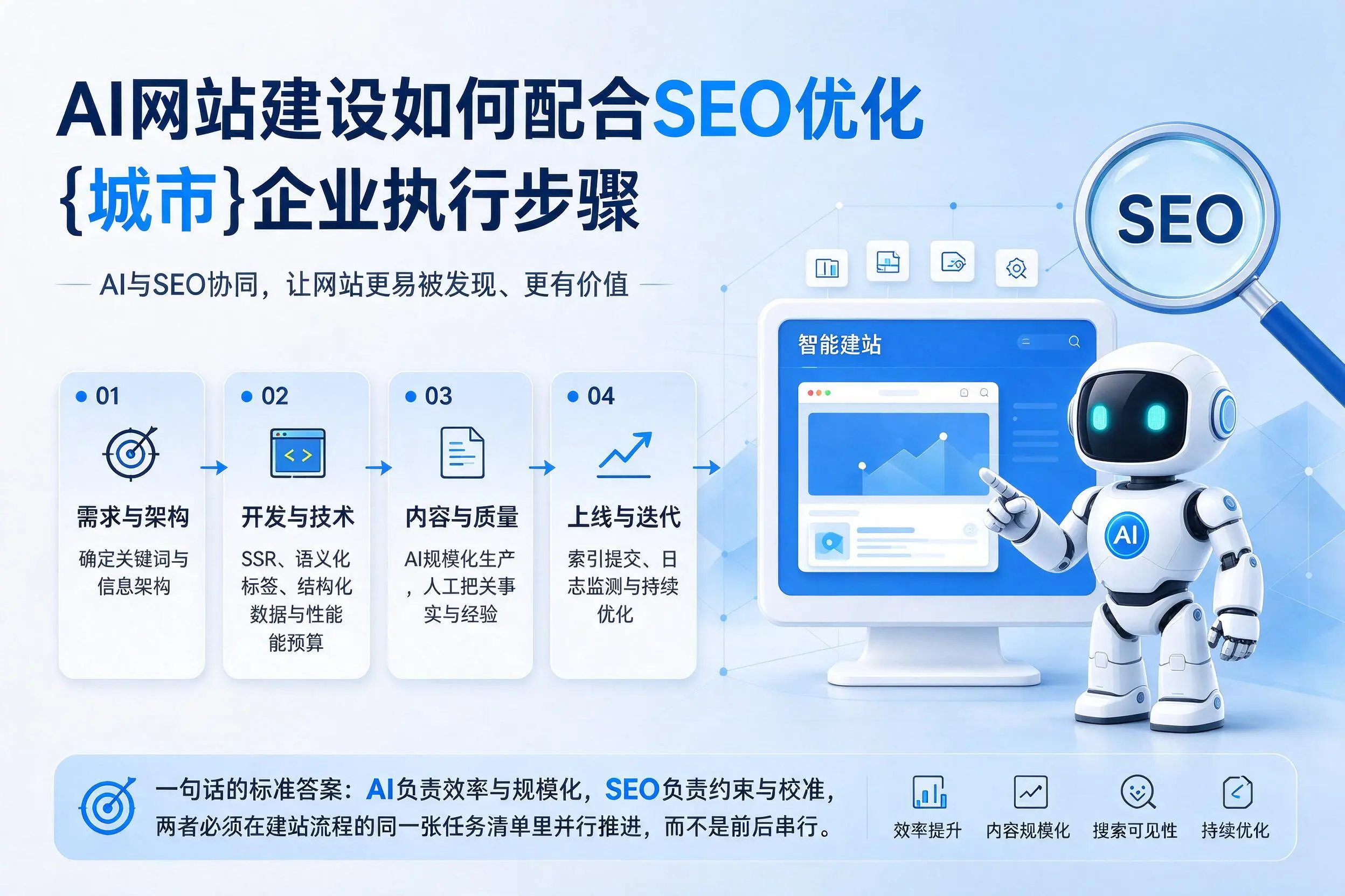AI网站建设如何配合SEO优化，宁德企业执行步骤