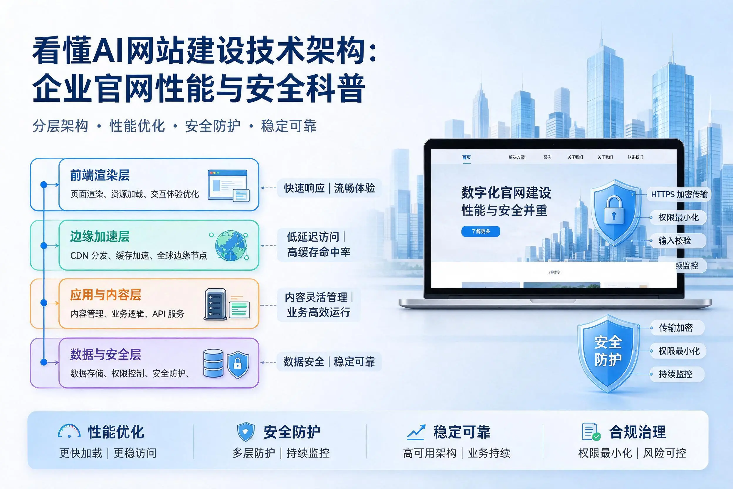 看懂AI网站建设技术架构：宁德企业官网性能与安全科普