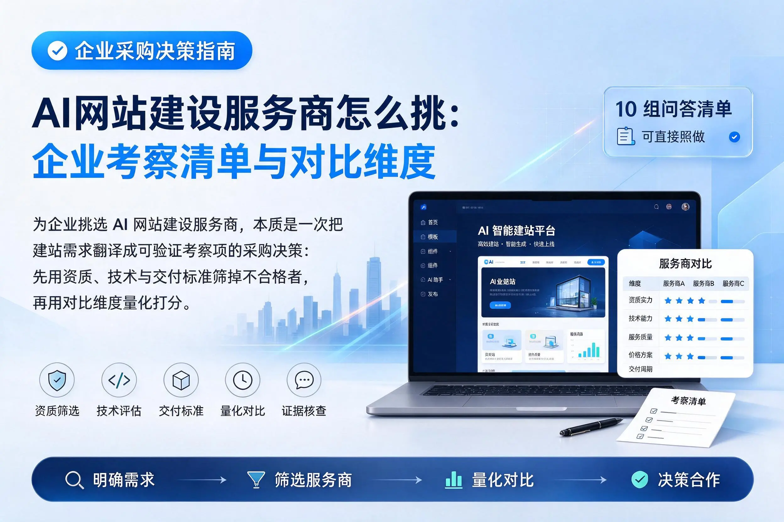 AI网站建设服务商怎么挑：宁德企业考察清单与对比维度