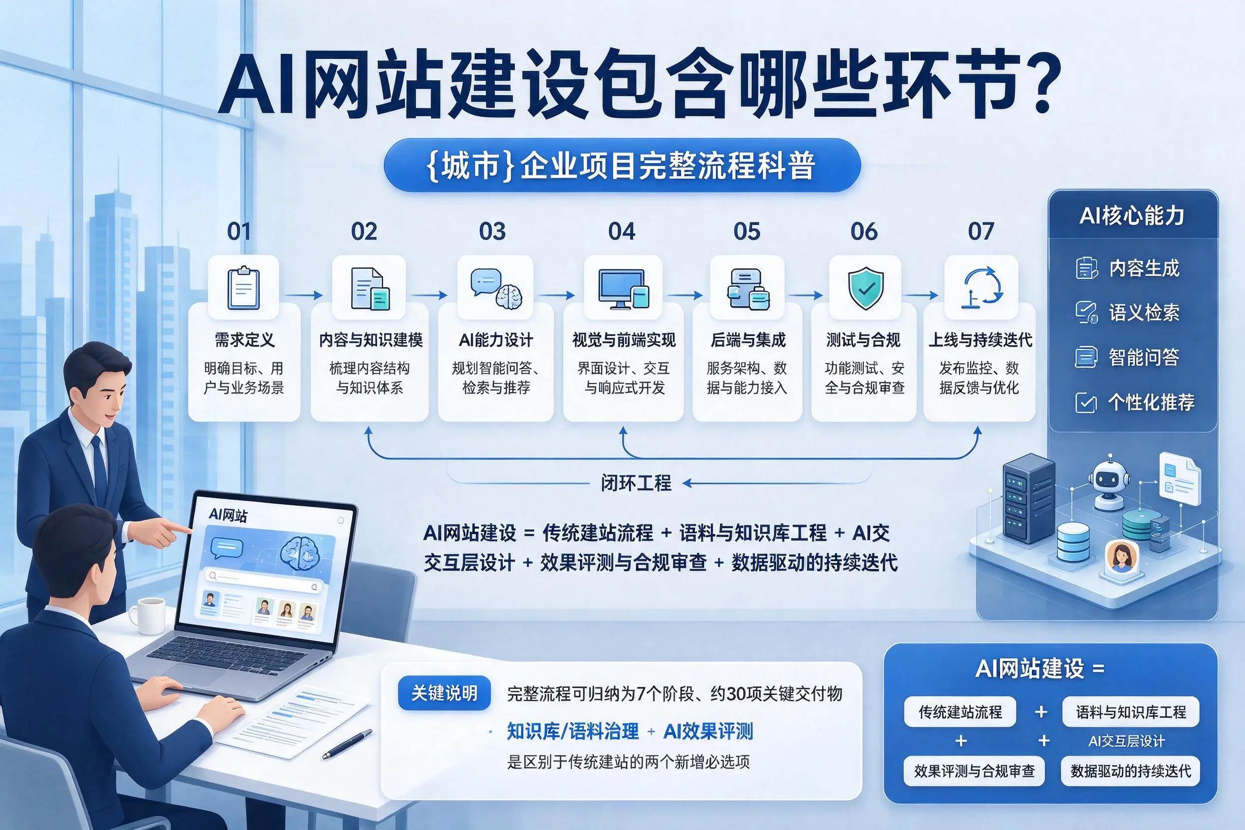 AI网站建设包含哪些环节？宁德企业项目完整流程科普